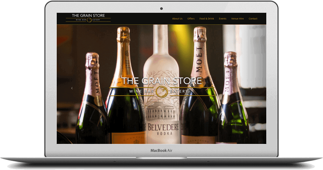 website design shropshire winebar wolverhampton thegrainstore