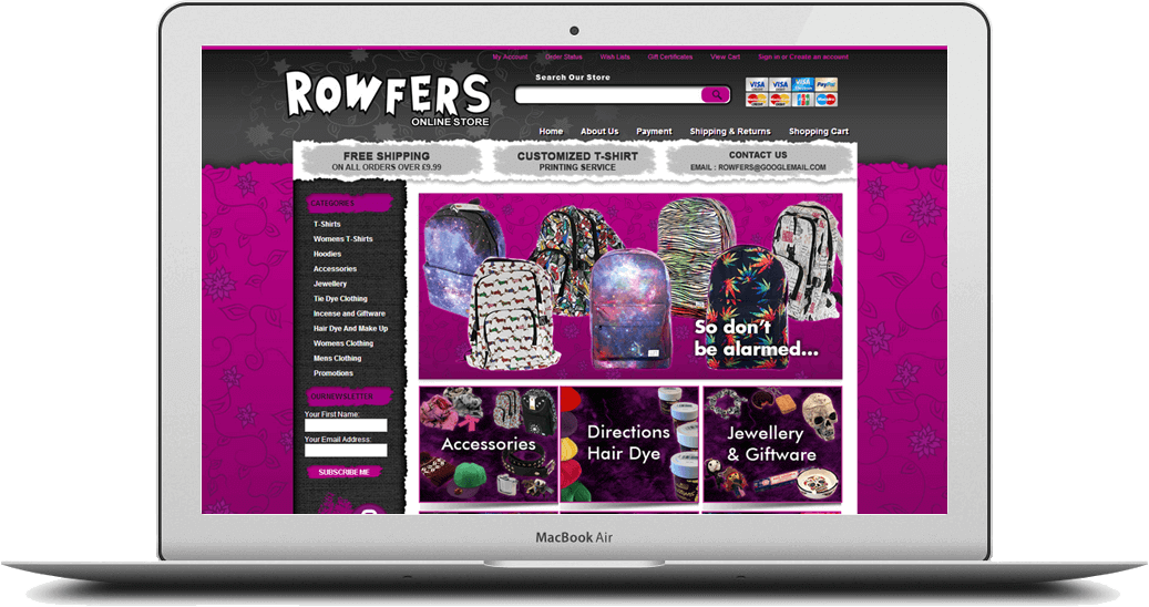 website design shropshire rowfers.co.uk wolverhampton Stoke-on-Trent